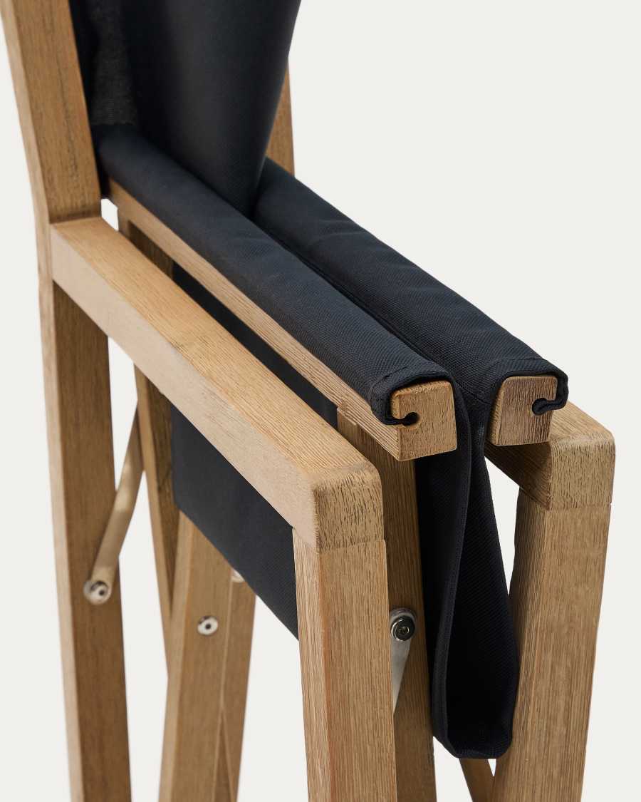 Chaise pliable d’extérieur Vilara noire en bois d’acacia FSC 100%