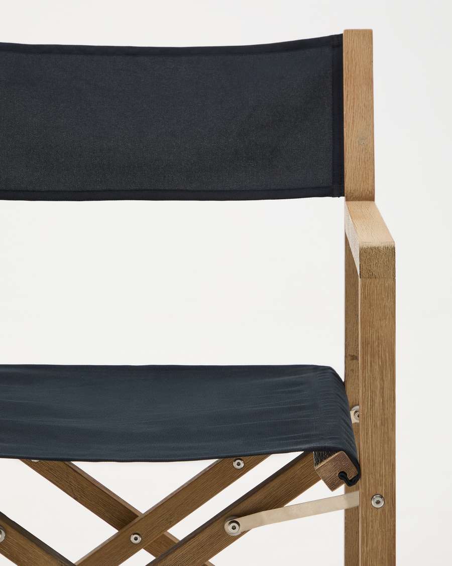 Chaise pliable d’extérieur Vilara noire en bois d’acacia FSC 100%