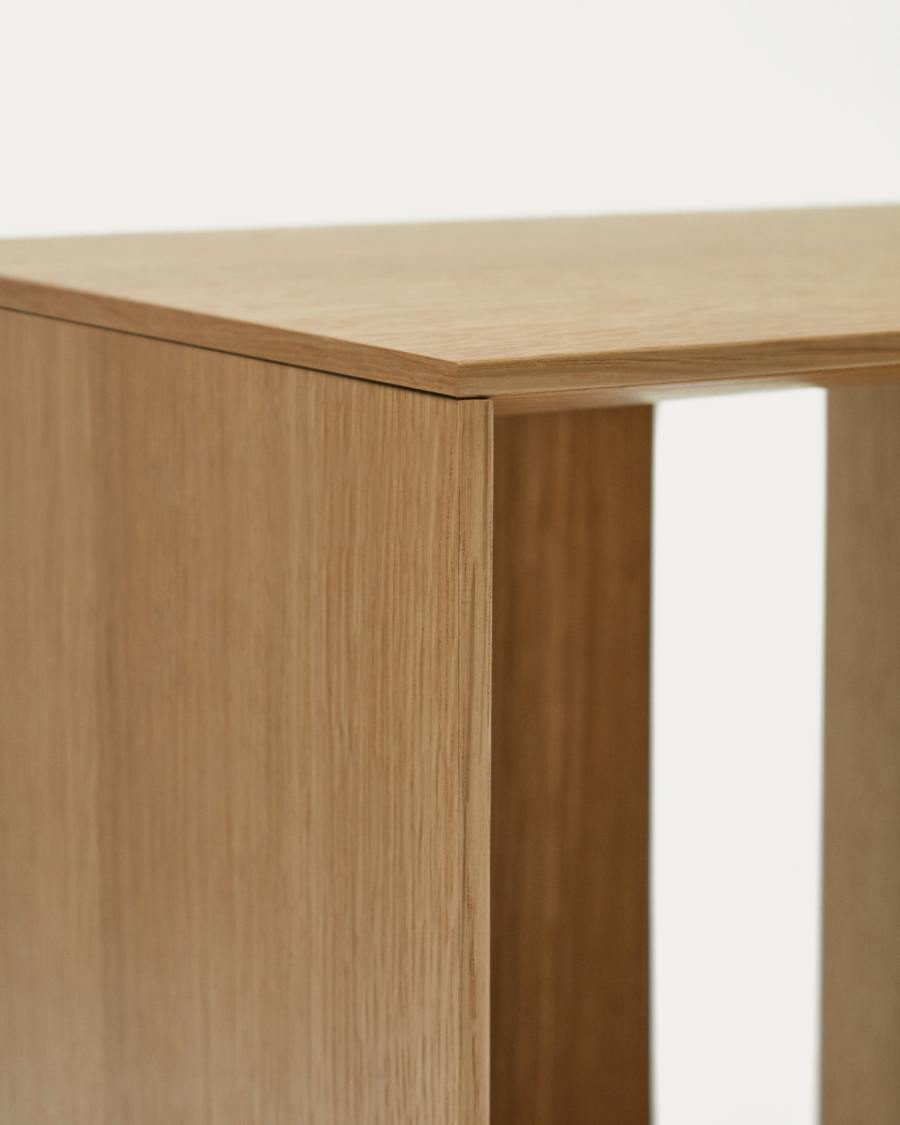 Litto set of 9 modular shelving units in oak wood veneer, 202 x 114 cm