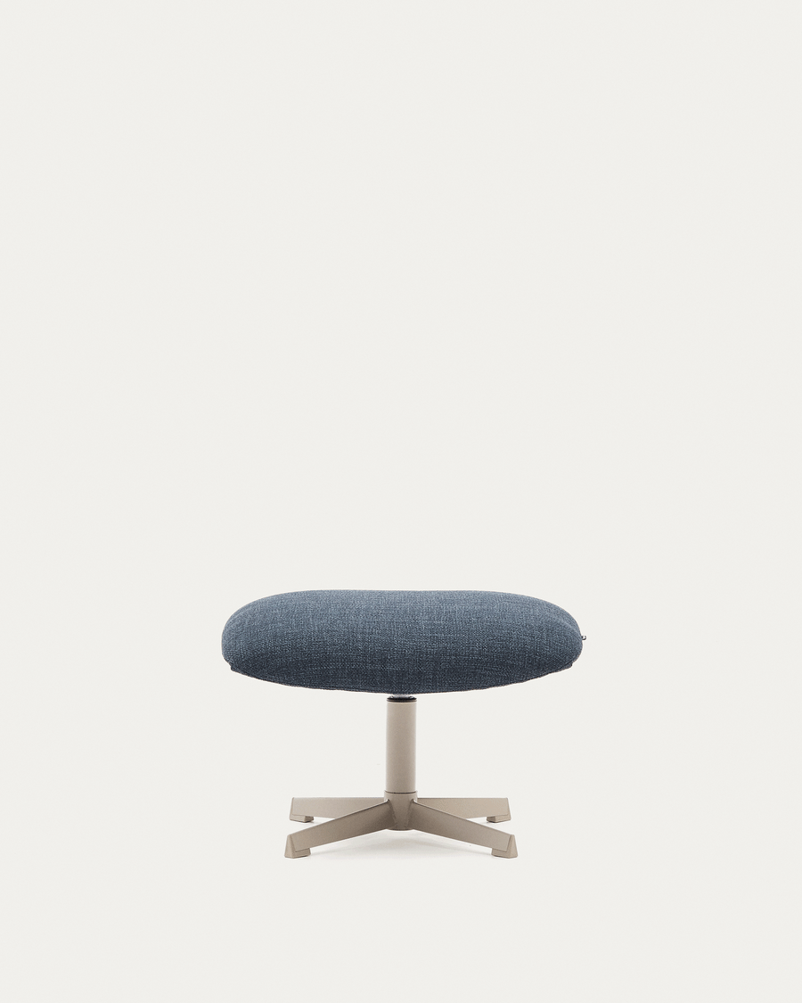 Jaspe blue footrest with grey-finished metal, FSC 100%