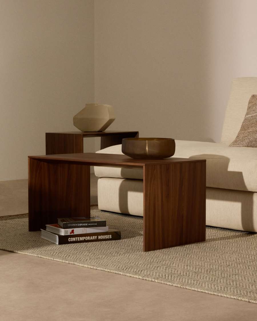 Litto walnut veneer FSC Mix Credit coffee table, 90 x 45 cm