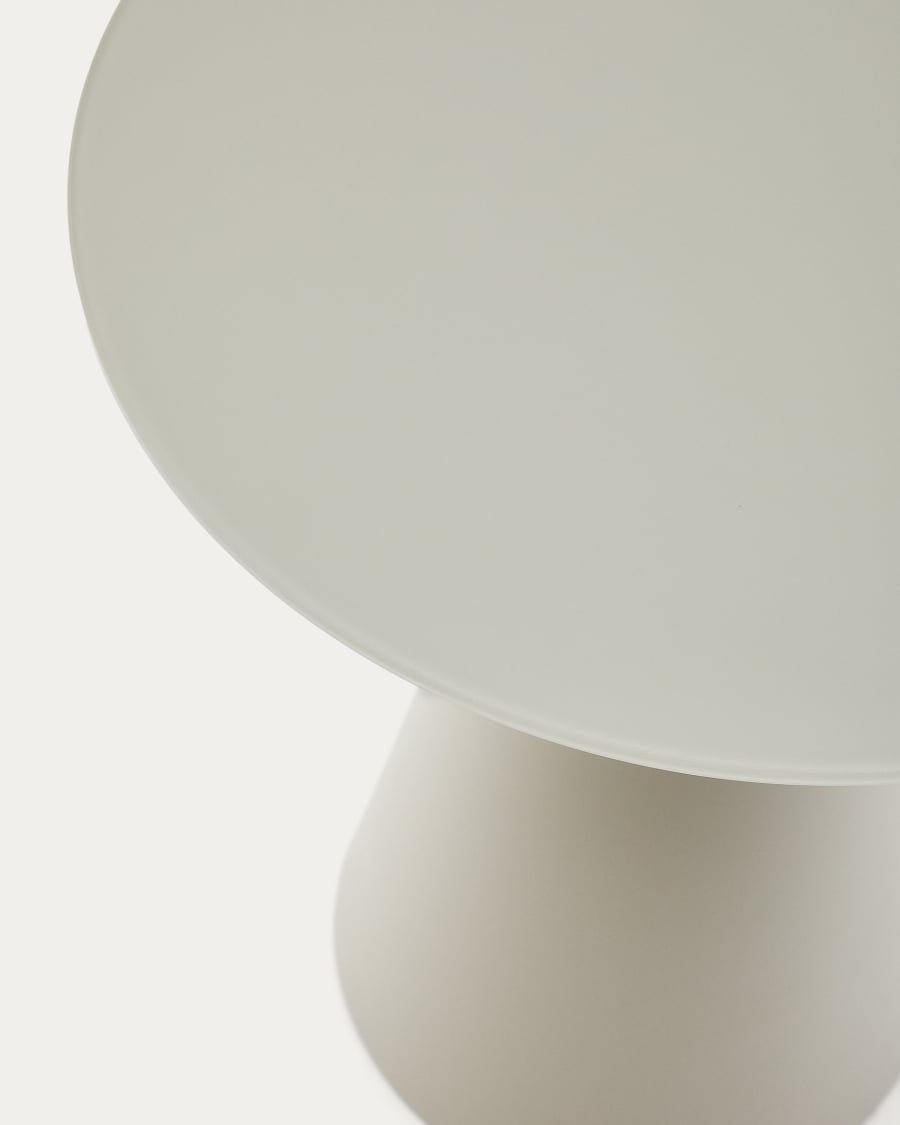Wilshire tempered glass and metal side table with a matte grey finish, Ø 50 cm