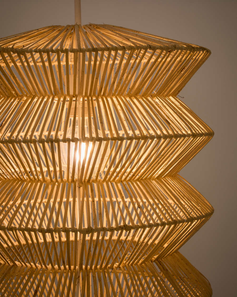 Dakit ceiling lamp shade in rattan with light finish 40 x 55cm