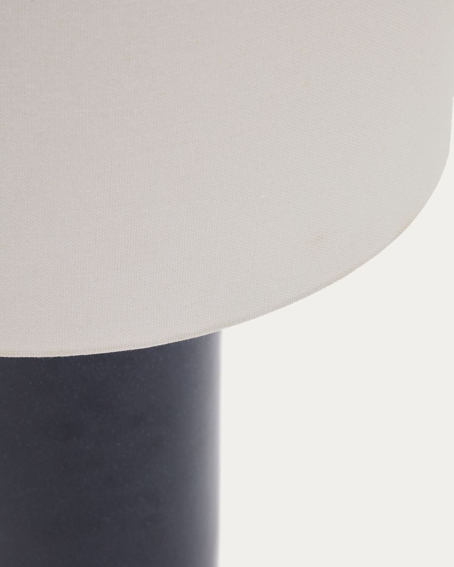 Toneric ceramic table lamp with blue finish and cotton UK adapter