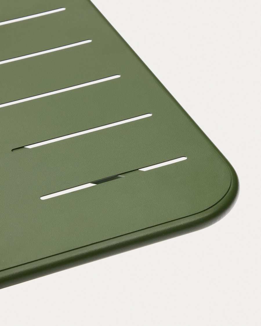 Table d’extérieur Brai en acier galvanisé vert 70 x 70 cm