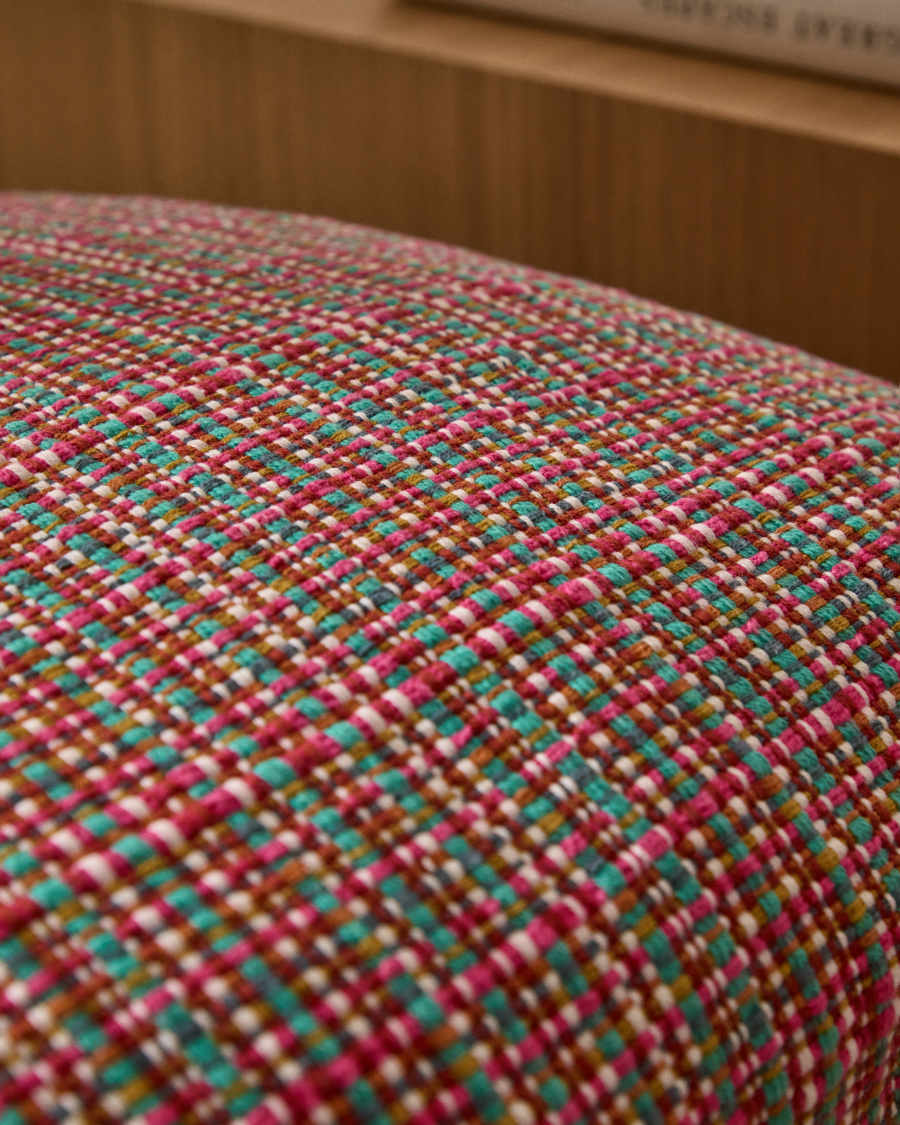 Fodera cuscino Nivara con struttura in tessuto rosa 50 x 50 cm