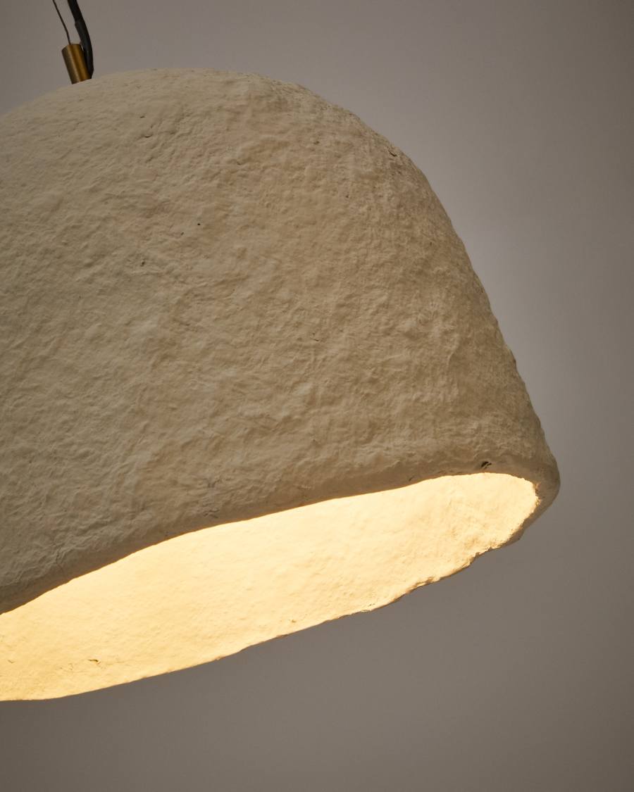 Sineu white papier-mâché ceiling lamp Ø 34,5 cm Australia adaptor
