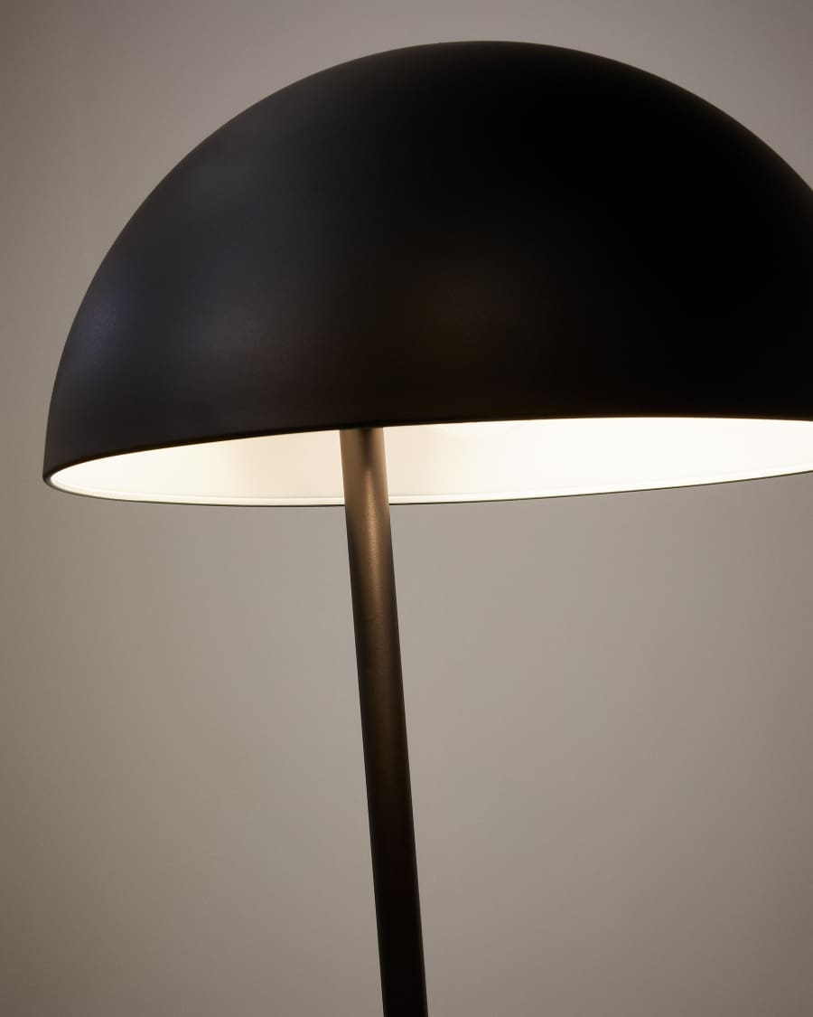 Catlar ash wood and metal floor lamp in a black painted finish Australia adaptor