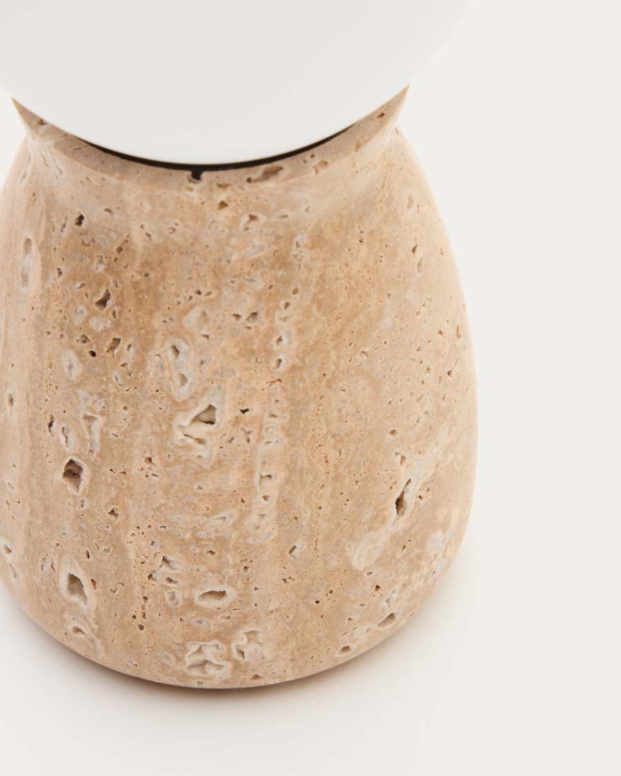 Okeni table lamp made of travertine and glass Australia adaptor