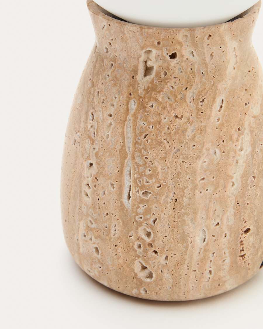 Okeni table lamp made of travertine and glass Australia adaptor