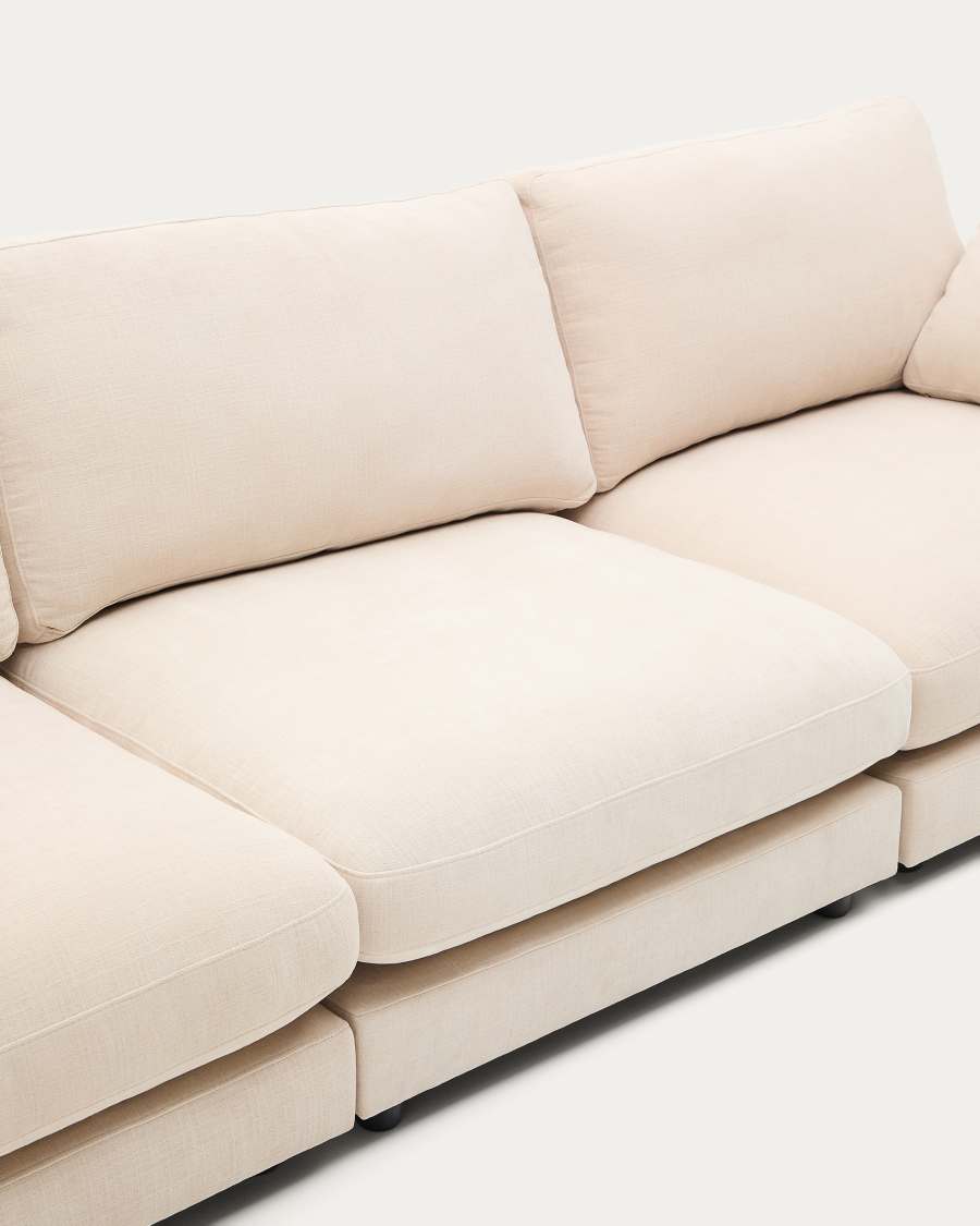 Gala 4-seater beige chenille sofa FSC Mix Credit 300cm
