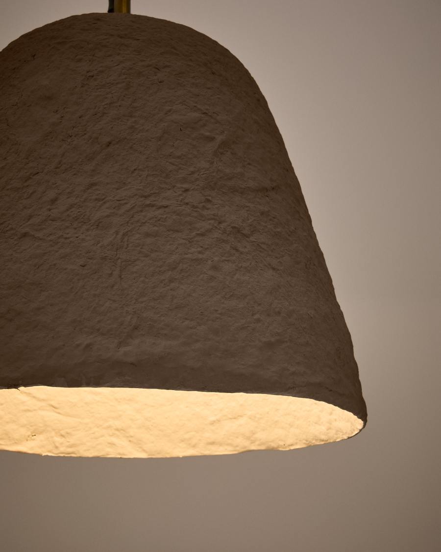 Lisora ceiling lamp in brown papier-mâché Ø25cm