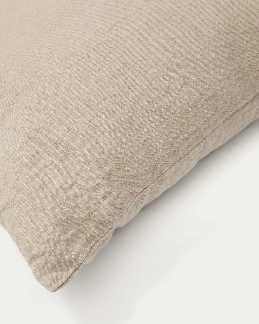 Tandi set of 2 beige 100% linen cushion covers 50 x 50cm