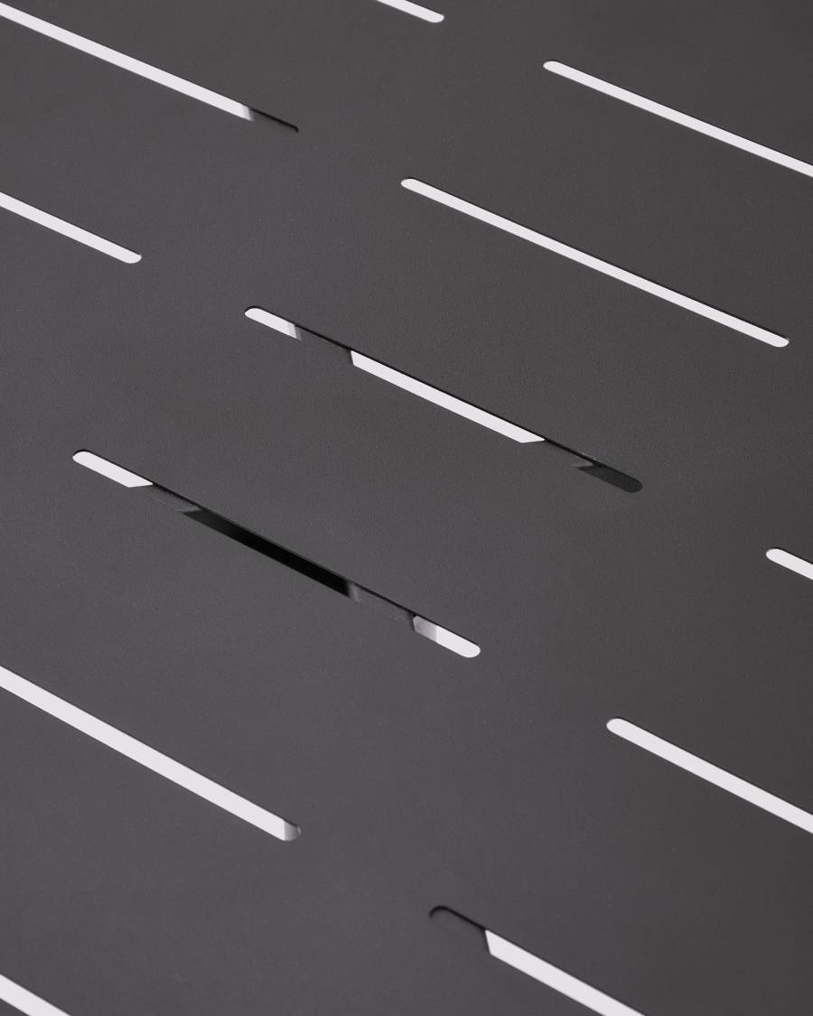 Brai outdoor table in dark grey galvanised steel 70 x 70cm