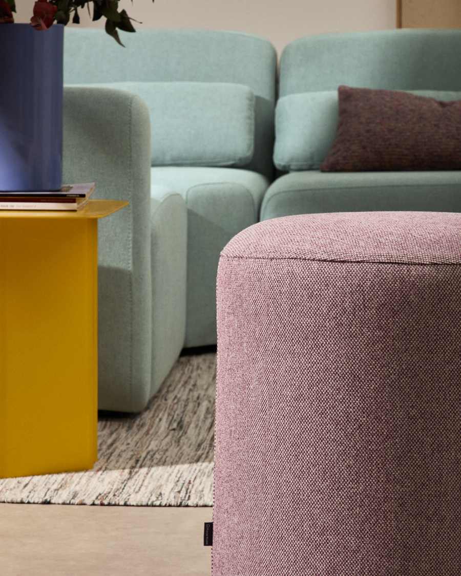 Kaeli purple footrest with removable cover Ø43cm