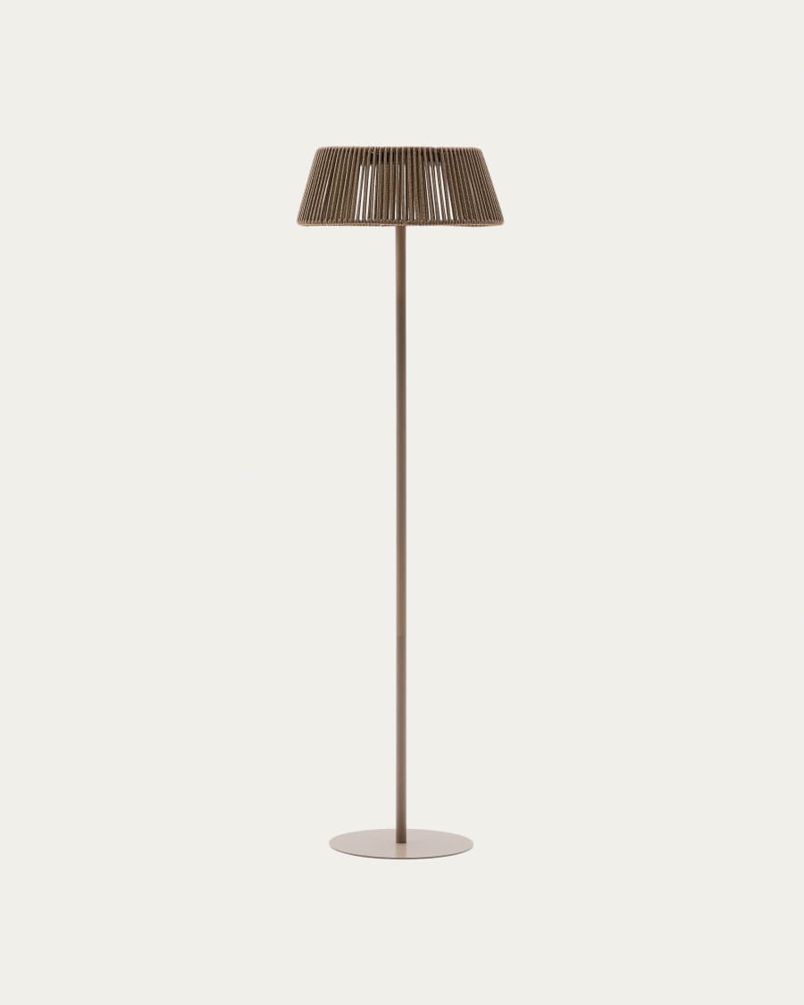 Piantana solare per esterni Aldet in corda beige mélange con base in metallo beige Ø 46 cm