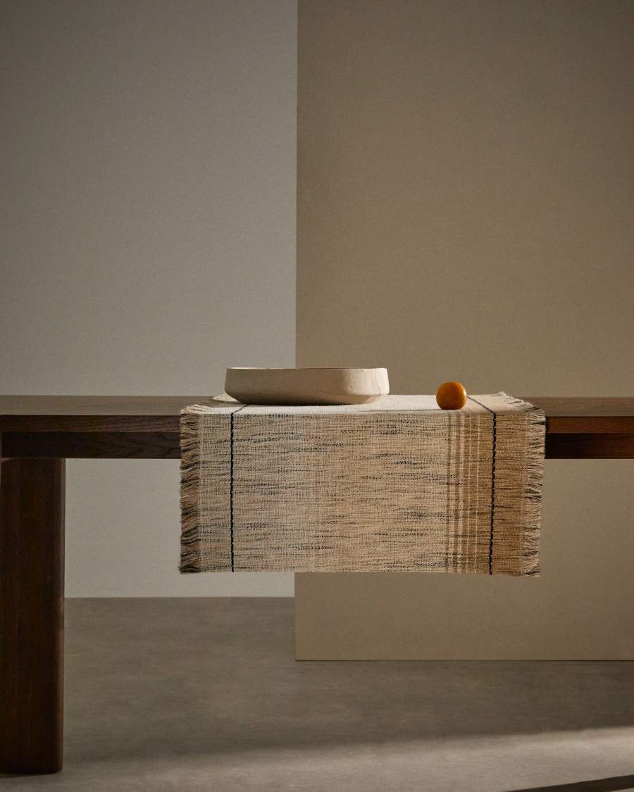 Camí de taula Lenva de jute amb serrells 150x55 cm