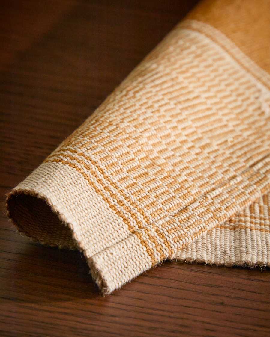 Set di 2 tovagliette Zeyra in cotone e juta senape 50 x 35 cm