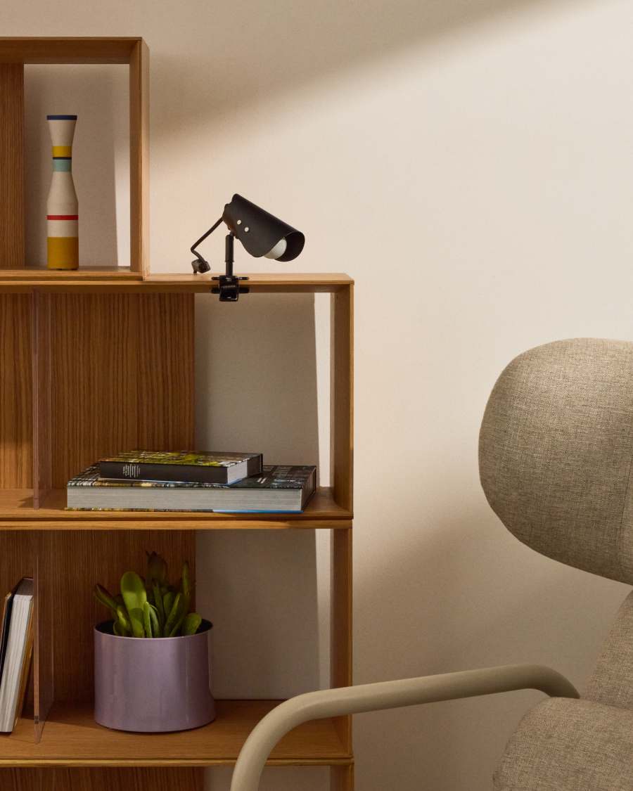 Jula small lamp with clamp in black metal