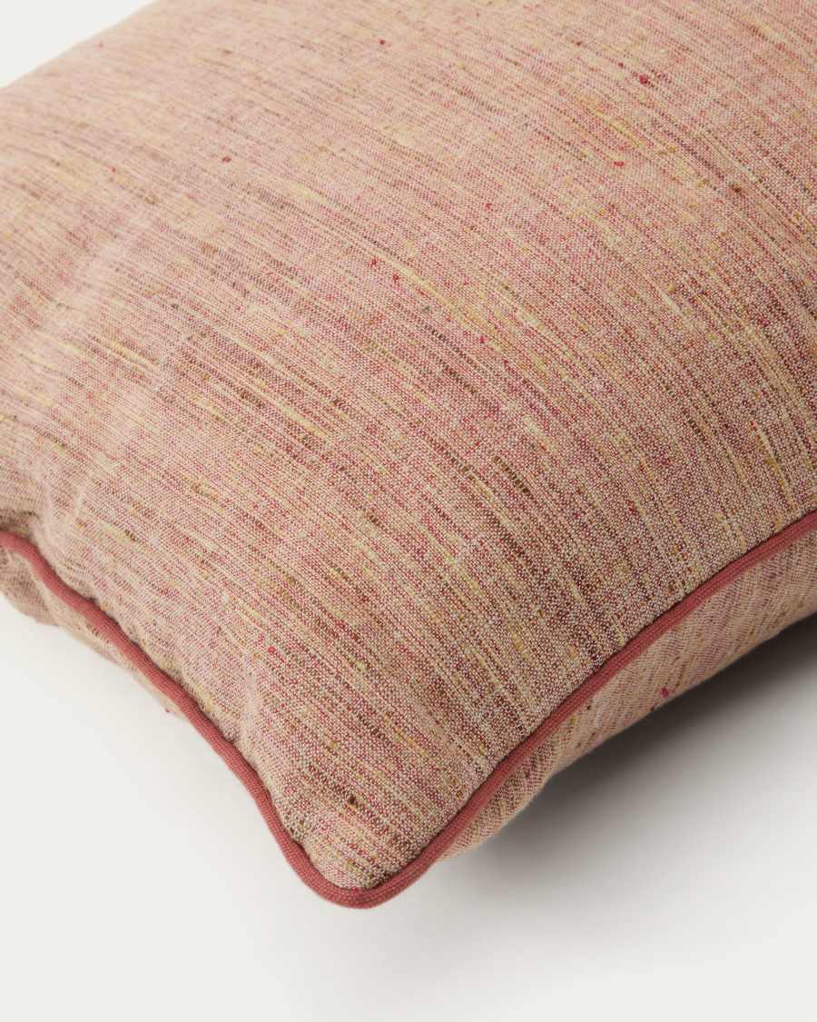 Housse de coussin Aleos en tissu mélangé avec liseré contrasté rose 45 x 45 cm