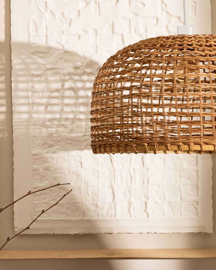 Dakira ceiling lamp shade in rattan with natural finish Ø52cm