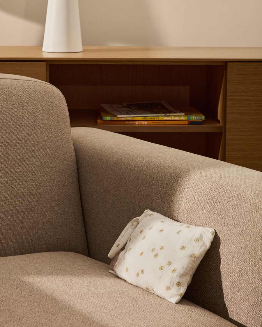 Olna toiletries bag in 100% cotton with a sun print