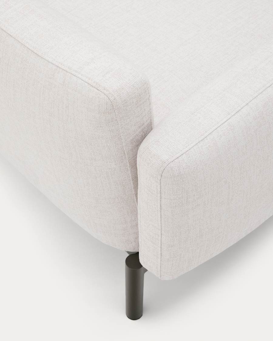 Poltrona modulare da esterno Sorells con rivestimento beige e alluminio grigio