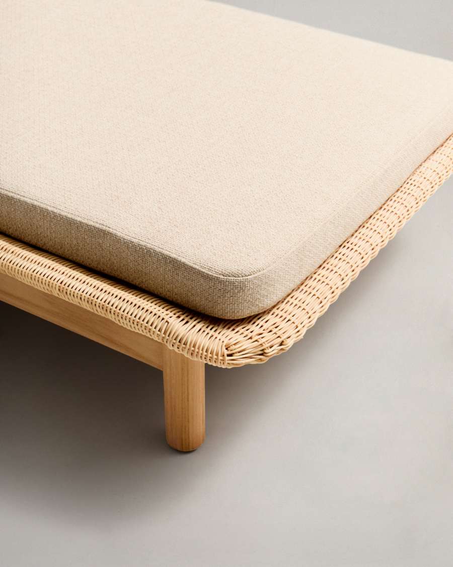 Lettino Galea in teak massello e rattan sintetico FSC 100%