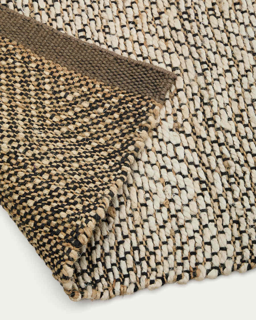 Arpe beige jute jacquard rug 160 x 230cm