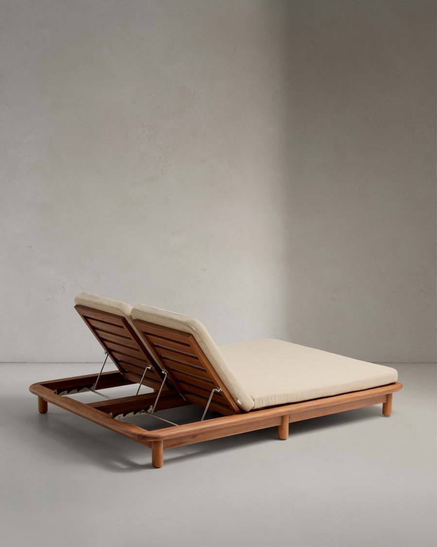 Turqueta double sun lounger made of FSC 100% solid teak wood
