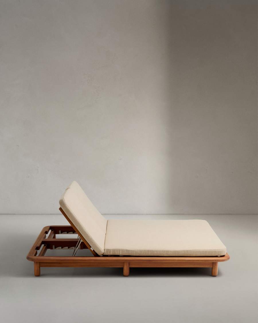 Turqueta double sun lounger made of FSC 100% solid teak wood