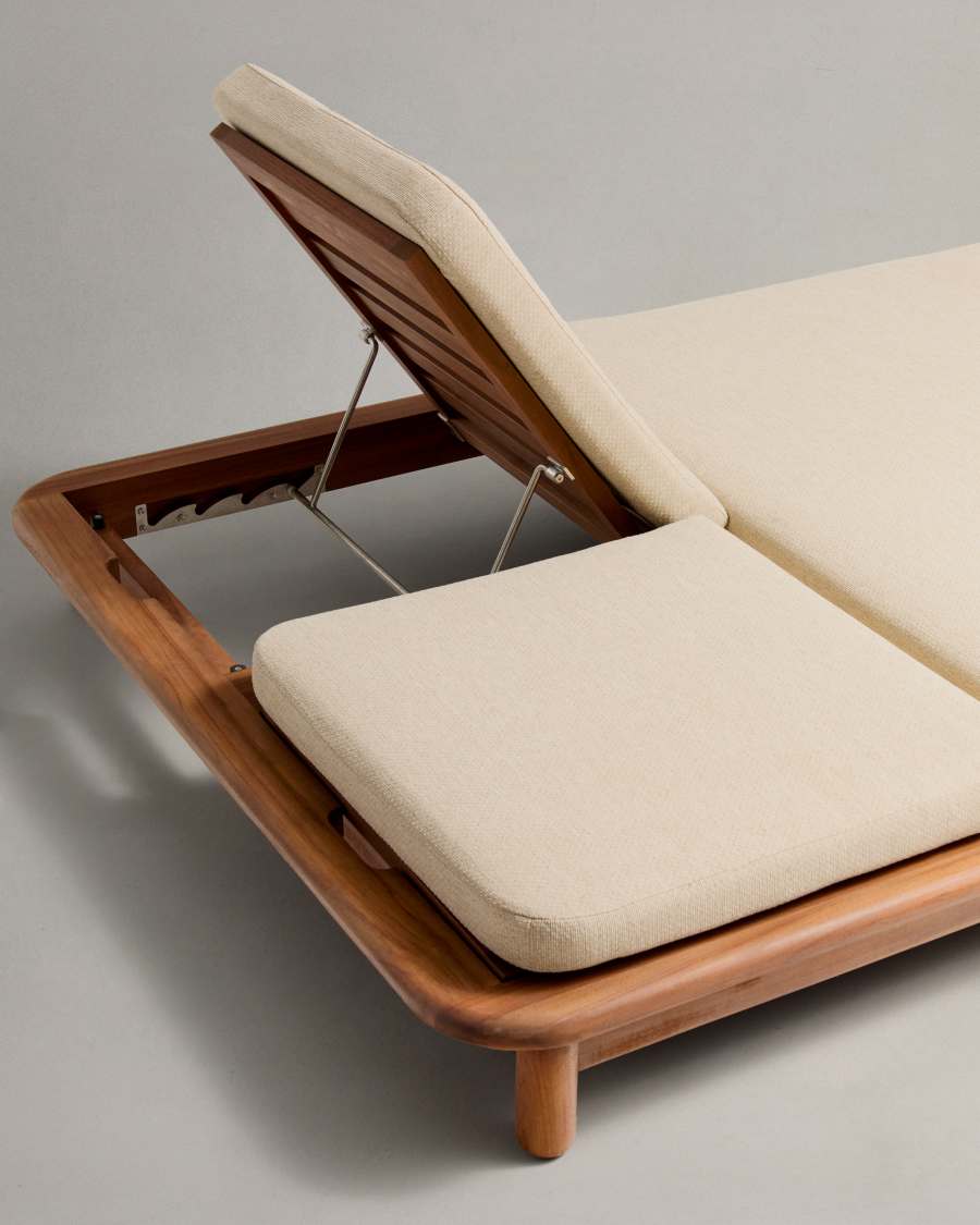 Turqueta double sun lounger made of FSC 100% solid teak wood