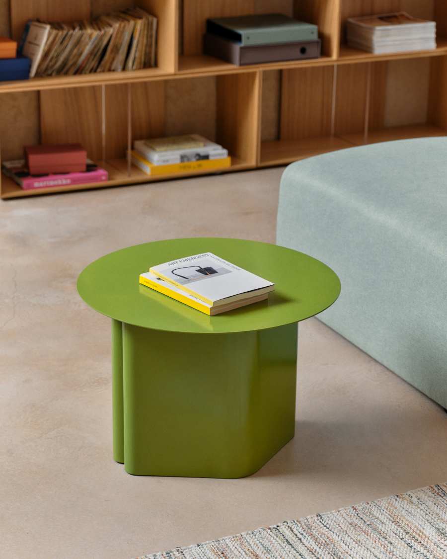 Table d'appoint en fer vert Arvin Ø 55 cm