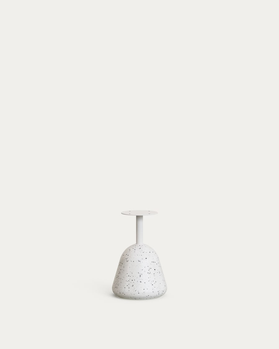 Saura Outdoor Table Base in White Terrazzo and Steel with White Finish Ø 28 x 45 cm