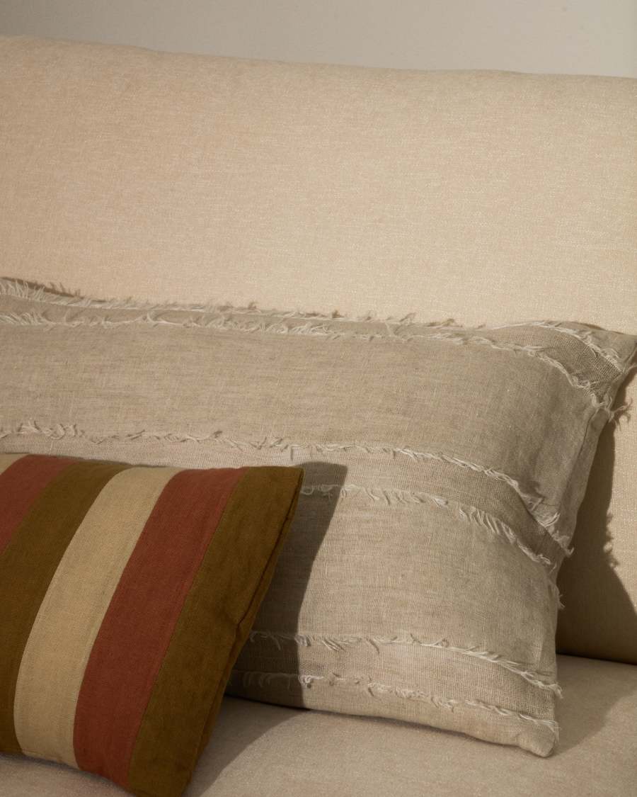 Neris beige 100% linen cushion cover 40 x 60cm