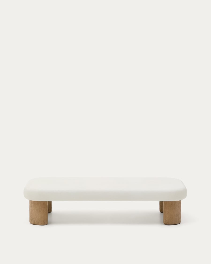 Labra coffee table in cement and acacia wood 140 x 70cm