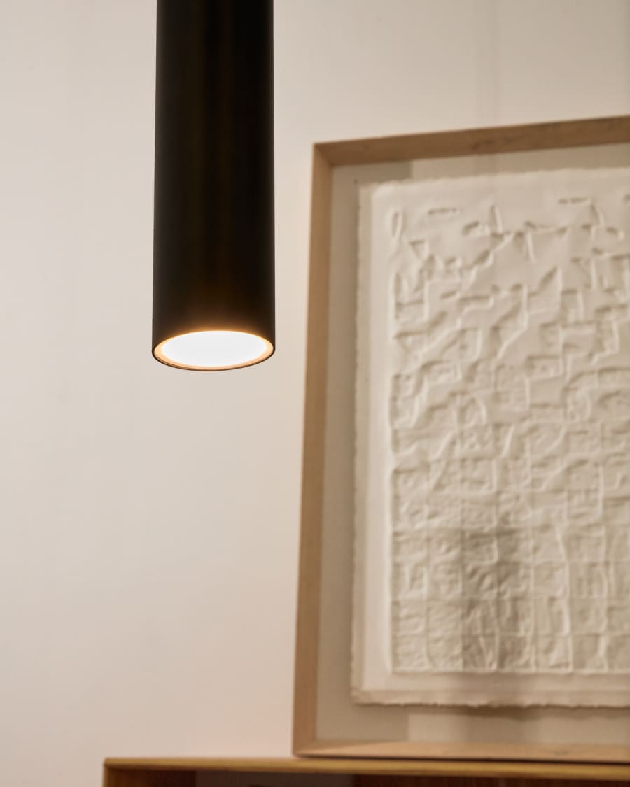 Andia aluminium ceiling lamp with black painted finish