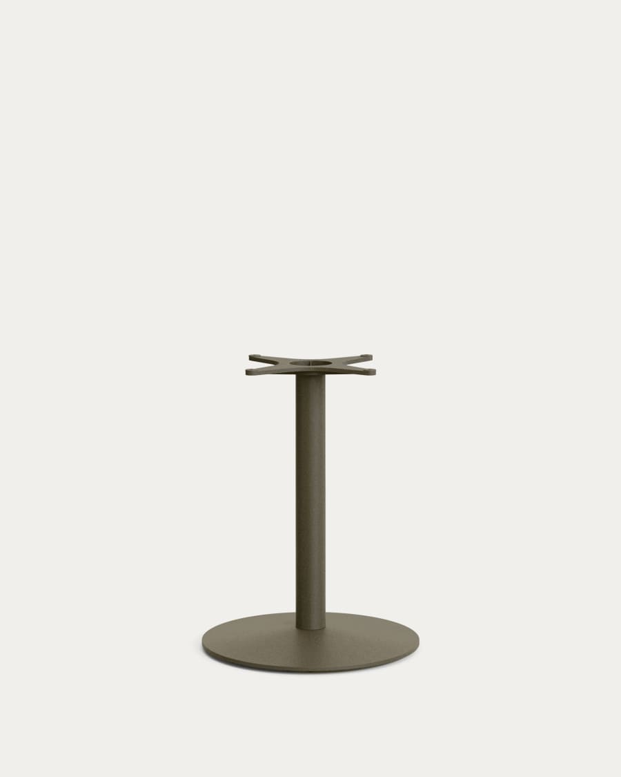 Esilda outdoor table with green cement top 70x70cm and green steel base Ø55x72cm