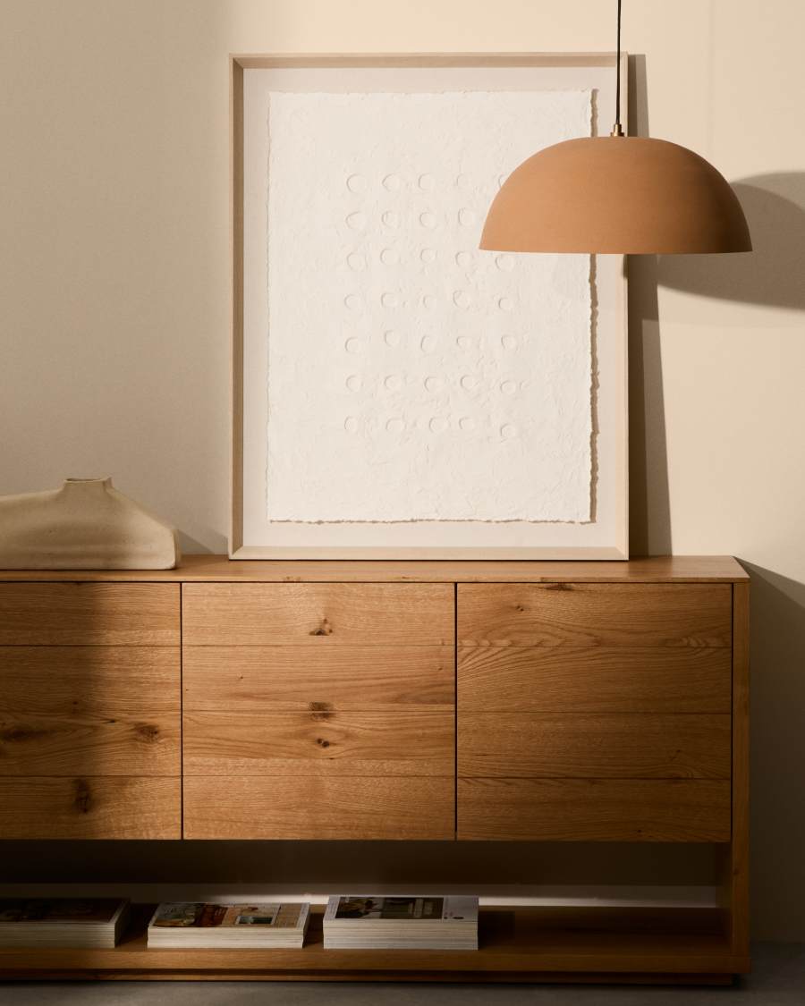 Tableau abstrait Olvin en papier recyclé blanc avec reliefs faits à la main 94 x 74 cm