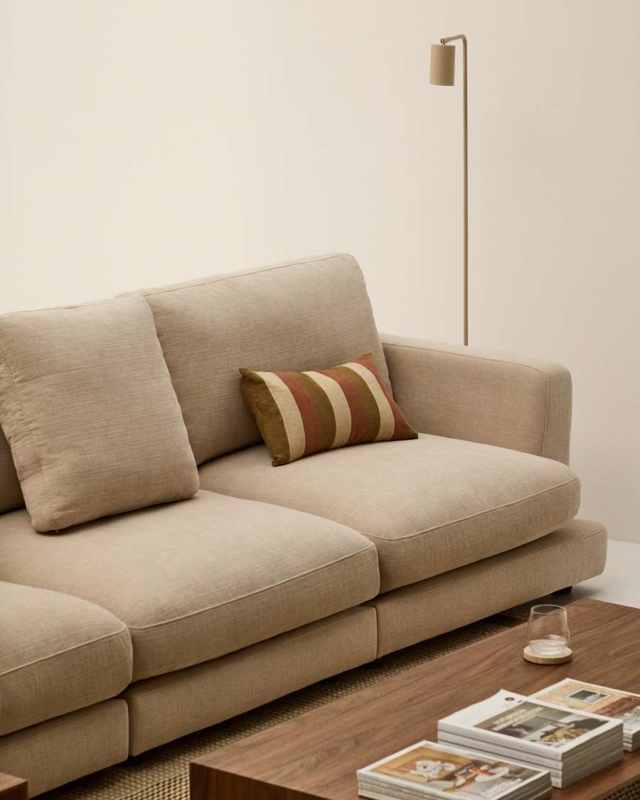 Gala 4-seater beige chenille sofa FSC Mix Credit 300cm