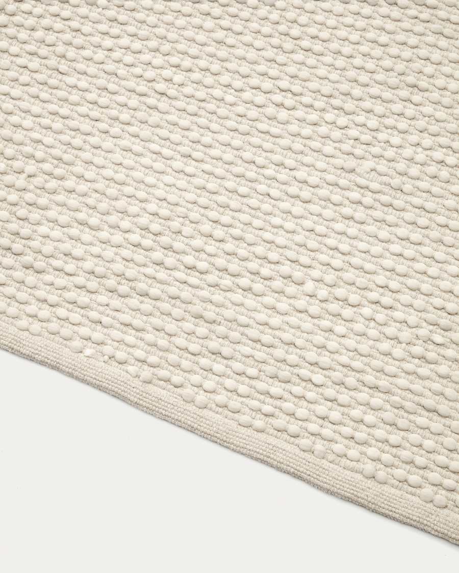 Mascarell rug, cotton and polyester in white, 200 x 300 cm