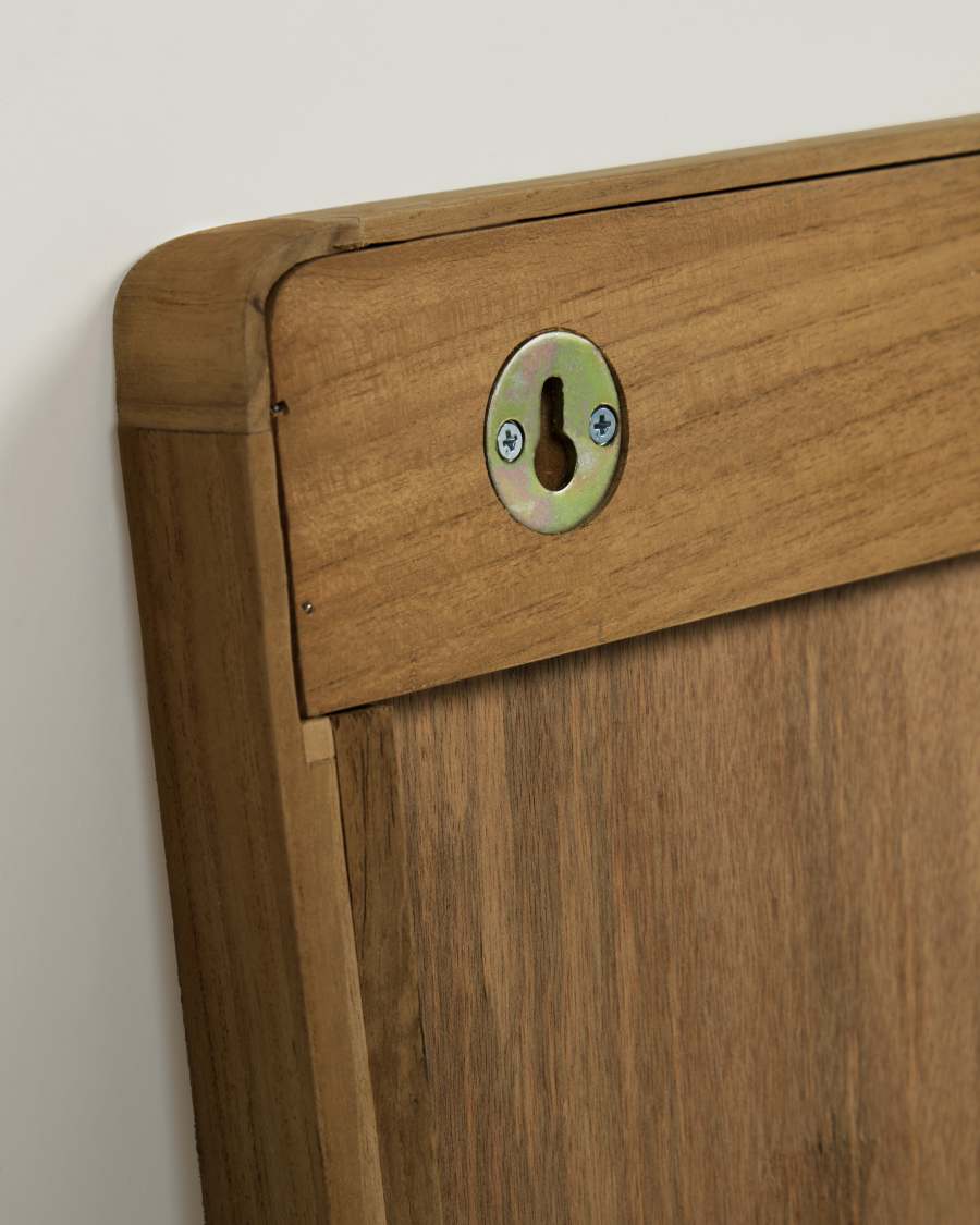 Shamel solid teak mirror with a walnut finish, 45 x 70 cm