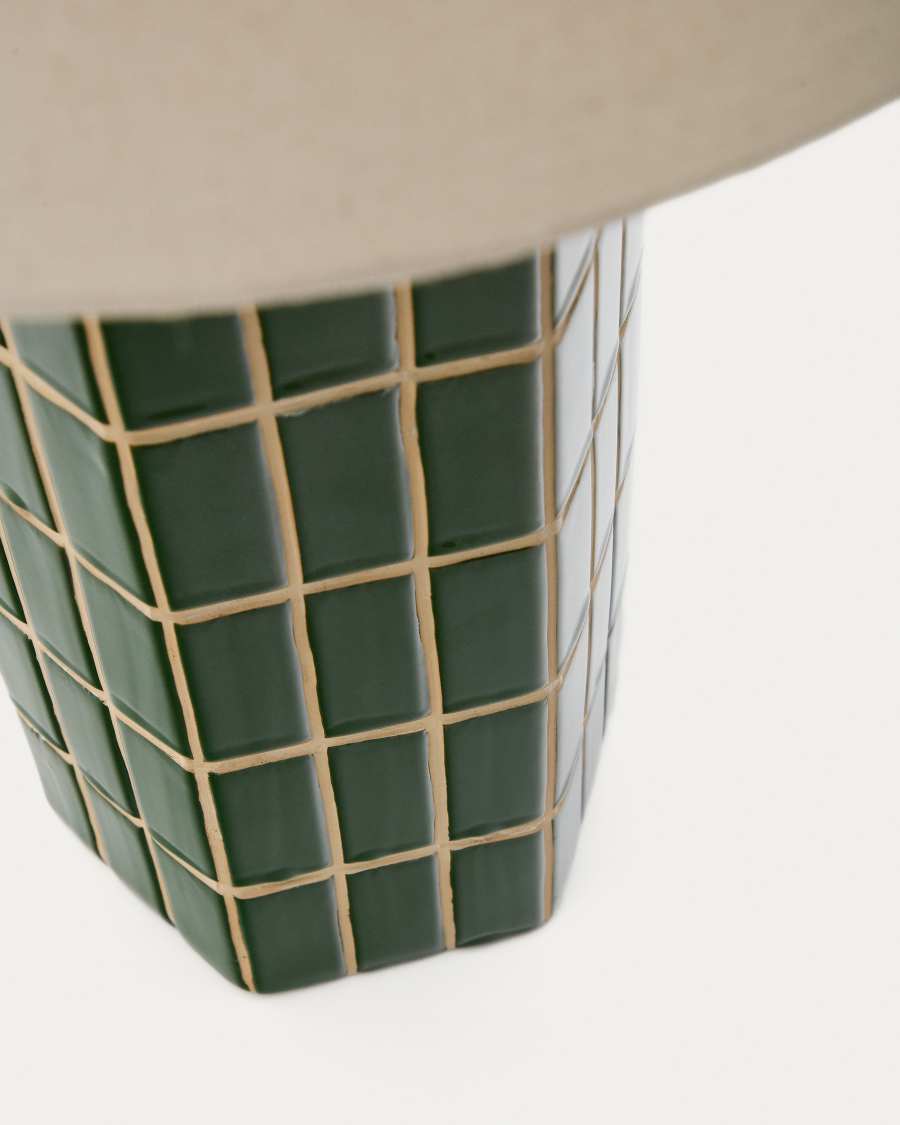 Lampe de table Rue en céramique verte
