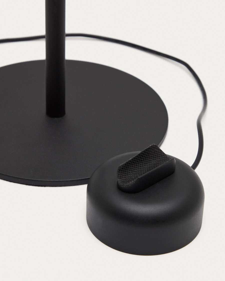 Lampe de table Orey en métal noir avec spot multipositions