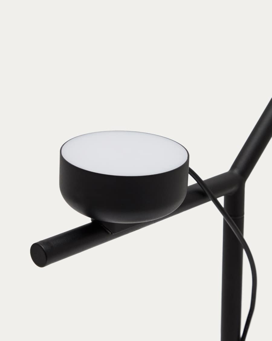 Lampe de table Orey en métal noir avec spot multipositions