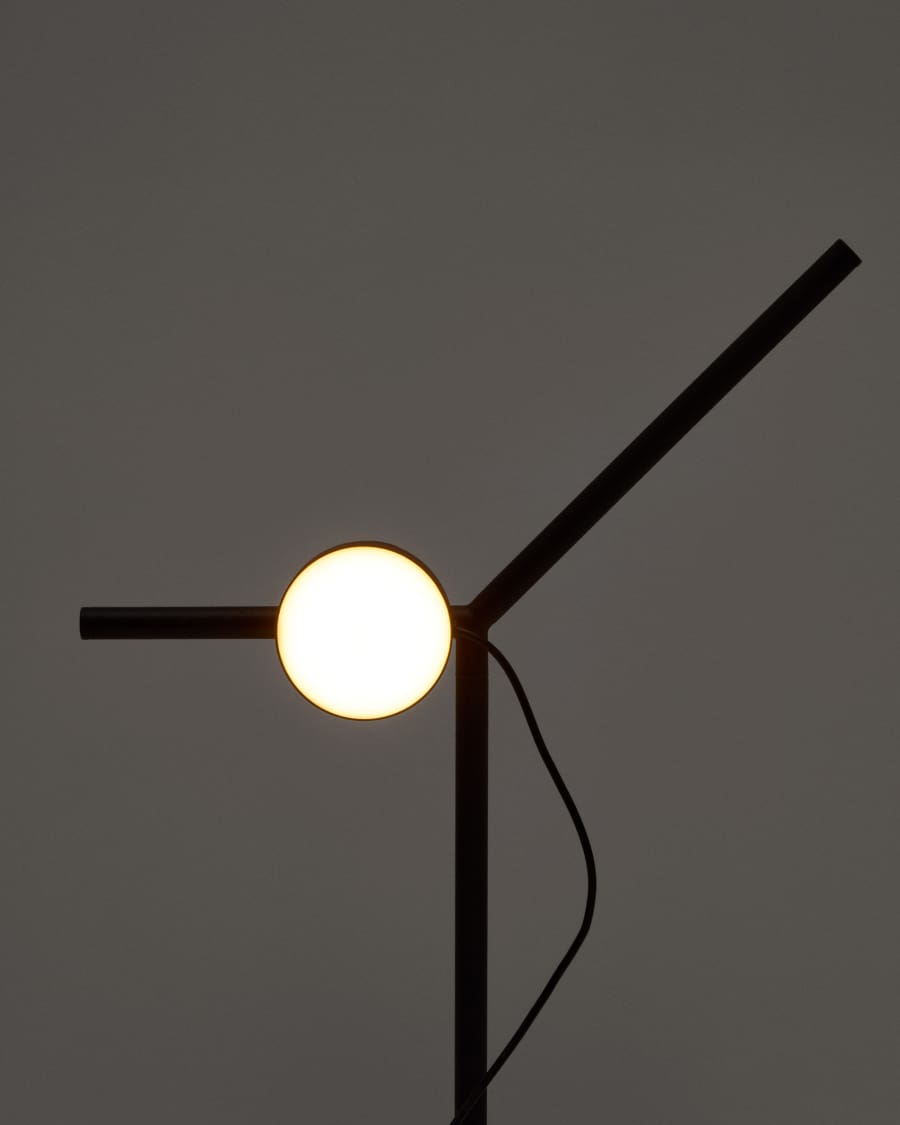 Lampe de table Orey en métal noir avec spot multipositions