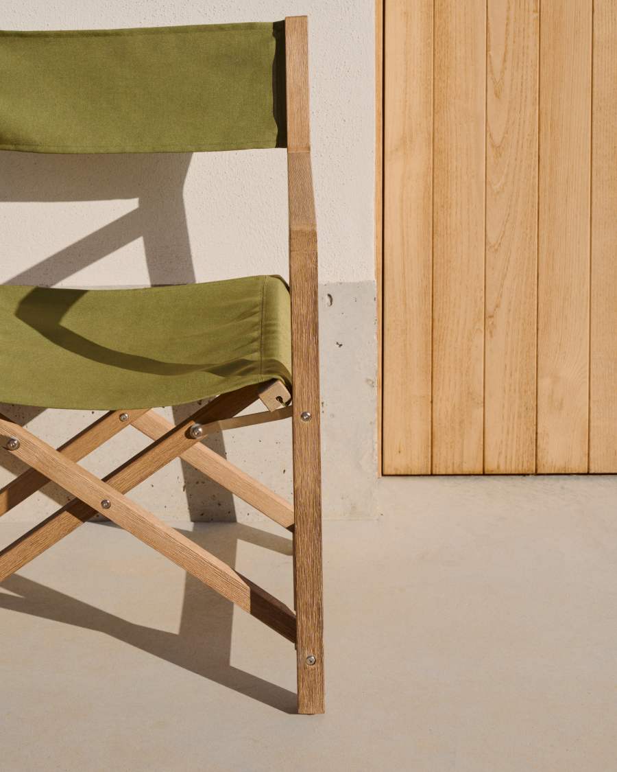 Sedia pieghevole da esterno Vilara verde in legno massiccio di acacia FSC 100%