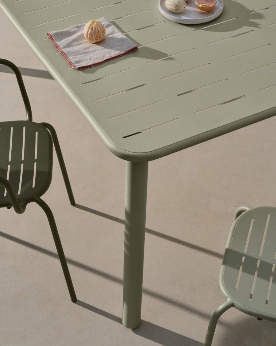 Brai outdoor table in turquoise galvanised steel 180 x 90cm