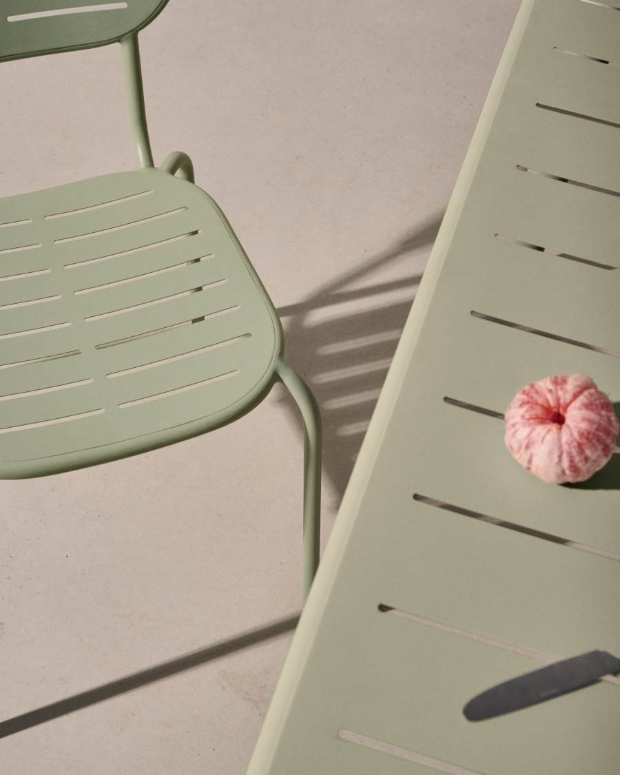 Brai outdoor table in turquoise galvanised steel 180 x 90cm