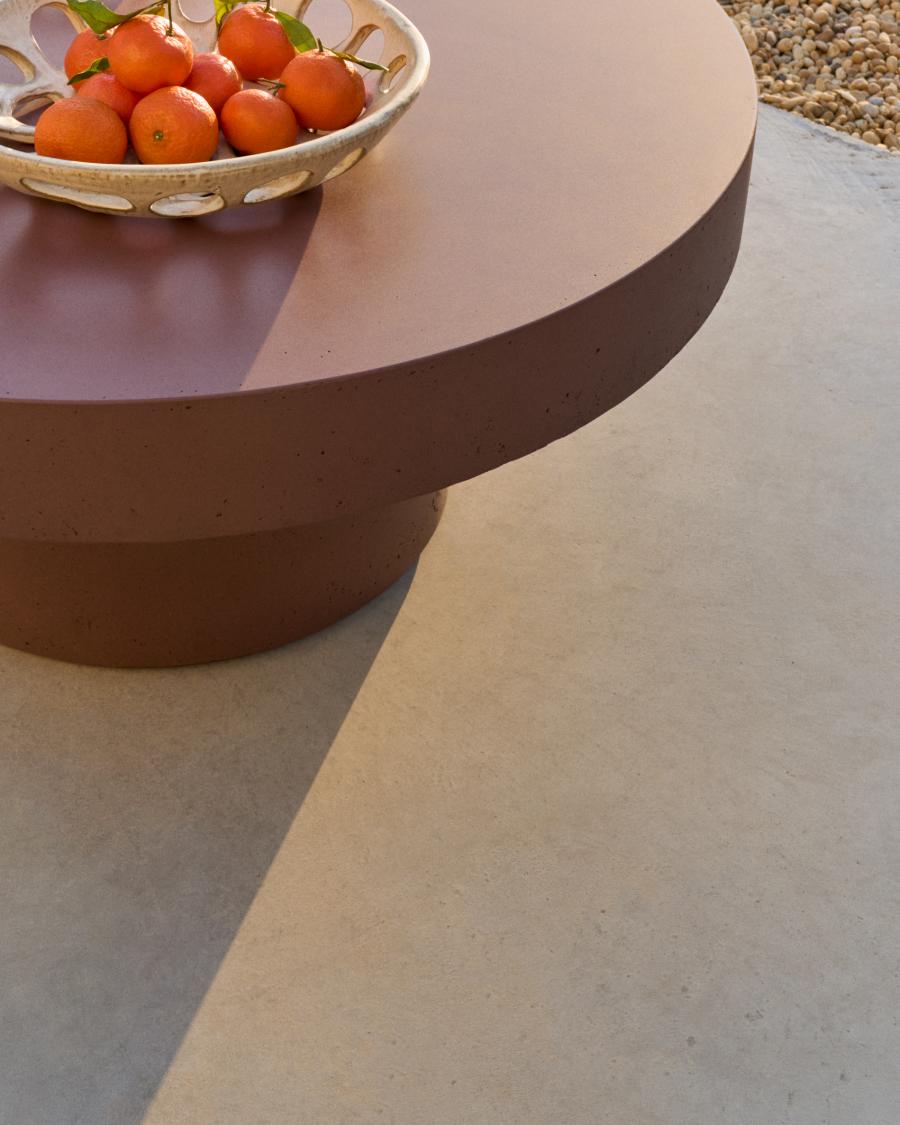 Aiguablava terracotta cement coffee table Ø66cm